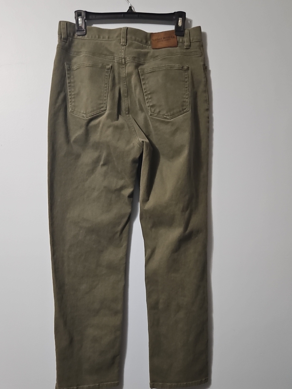 Lauren Jean Co Women's Dark Olive Green Straight Leg Jeans Pants Size 12 - Picture 3 of 13